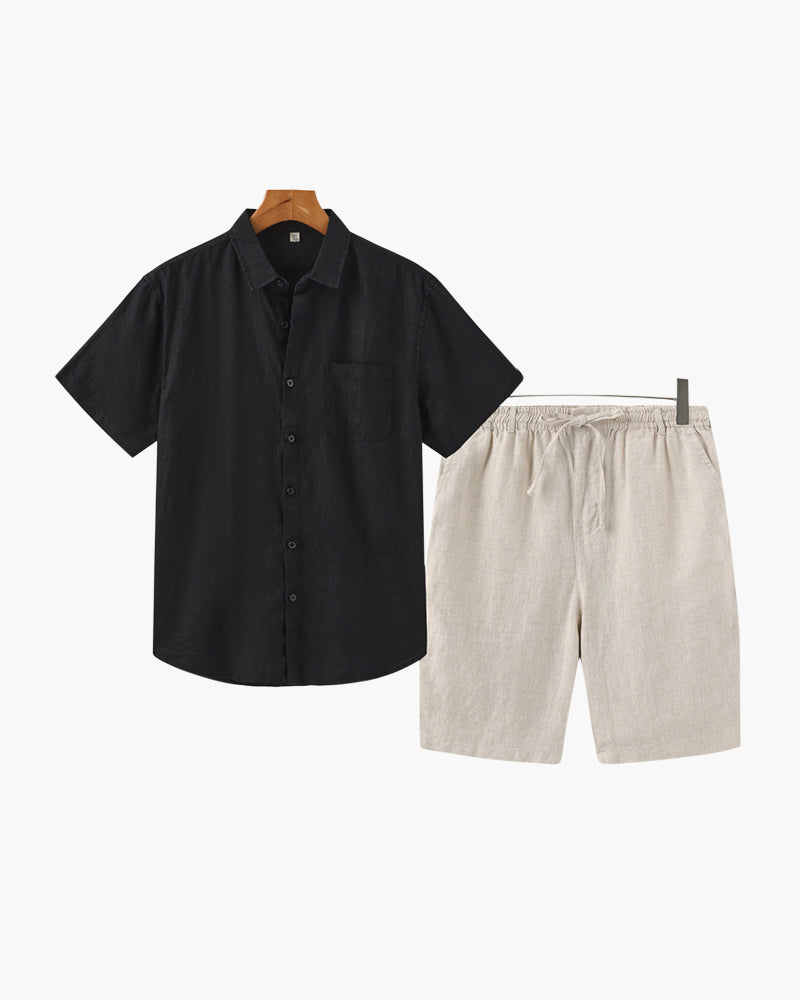 Conjunto de lino Old Money (pantalones cortos)