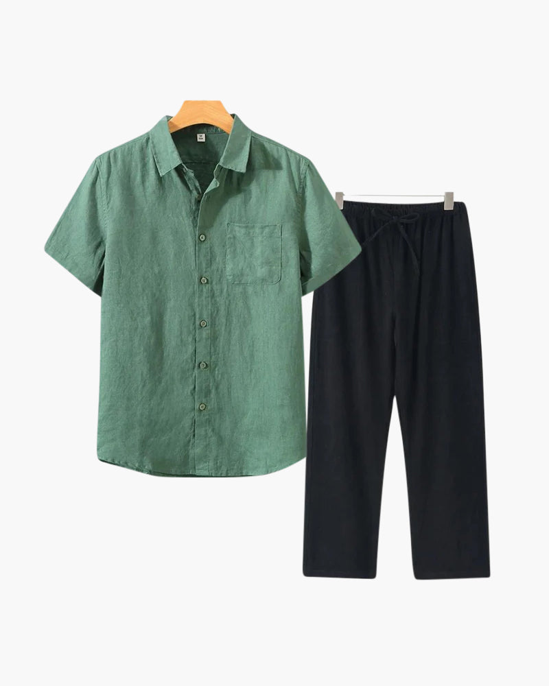 Conjunto de lino Old Money (manga corta)