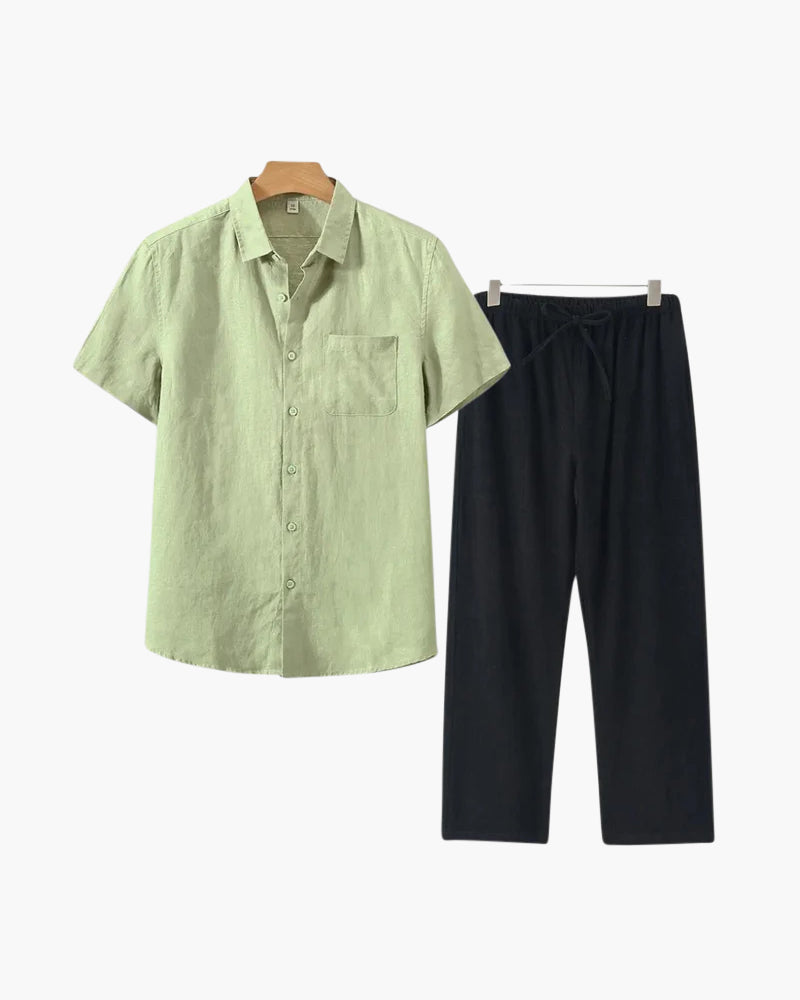 Conjunto de lino Old Money (manga corta)