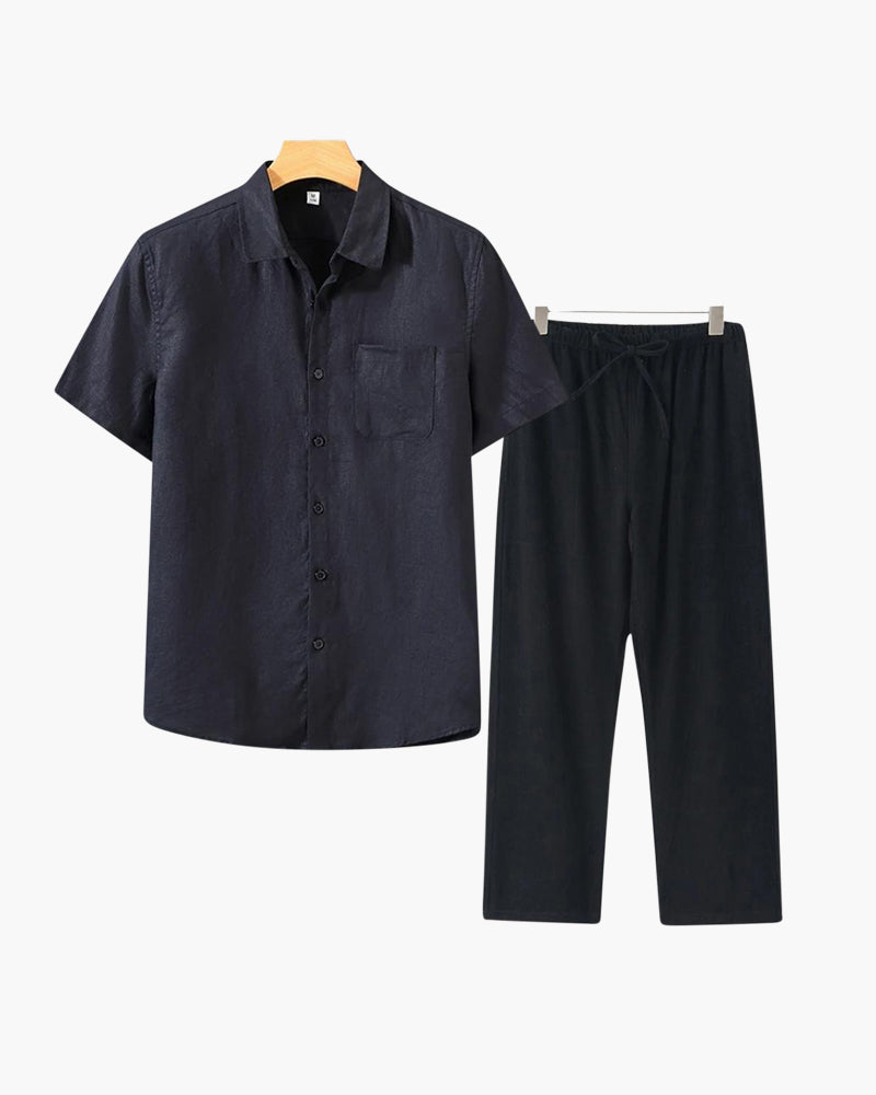 Conjunto de lino Old Money (manga corta)
