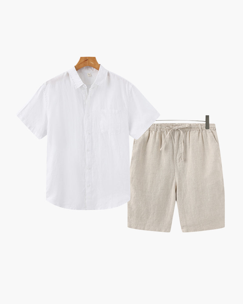 Conjunto de lino Old Money (pantalones cortos)