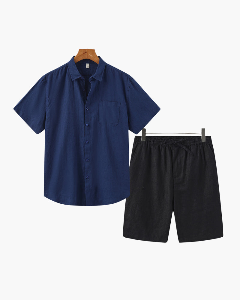 Conjunto de lino Old Money (pantalones cortos)