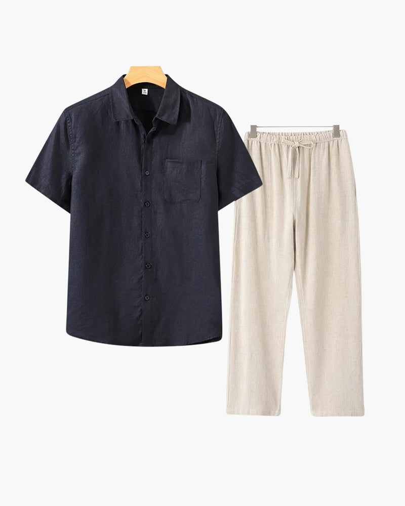 Conjunto de lino Old Money (manga corta)