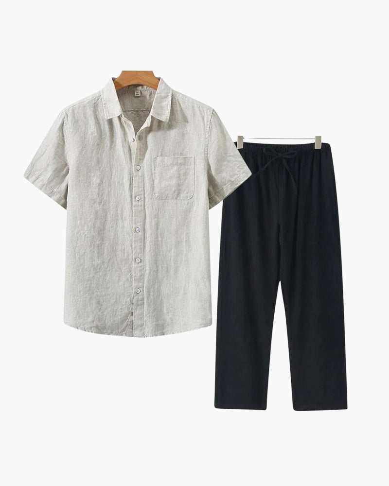 Conjunto de lino Old Money (manga corta)