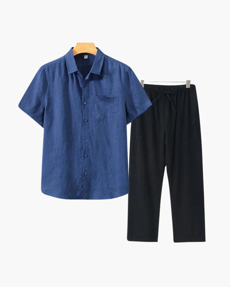 Conjunto de lino Old Money (manga corta)