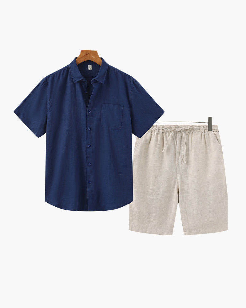 Conjunto de lino Old Money (pantalones cortos)
