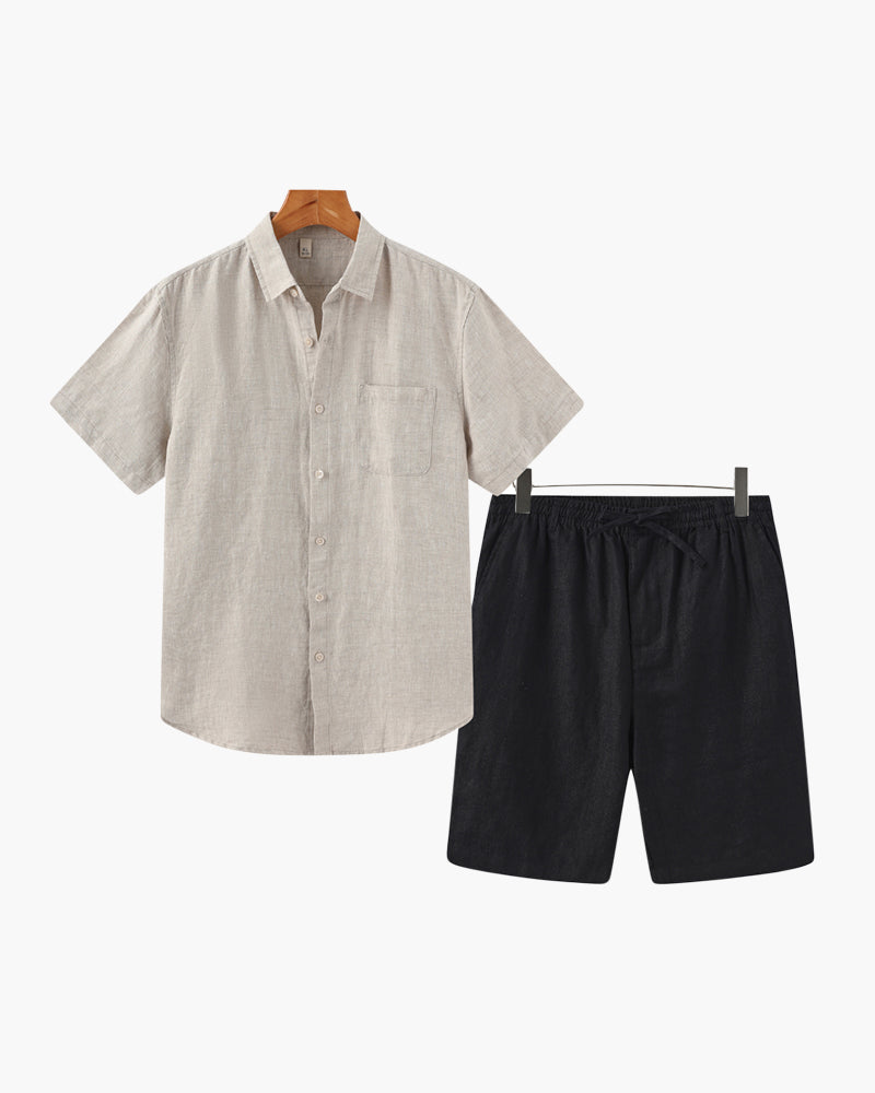 Conjunto de lino Old Money (pantalones cortos)