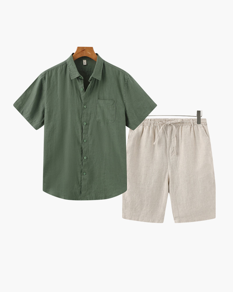 Conjunto de lino Old Money (pantalones cortos)