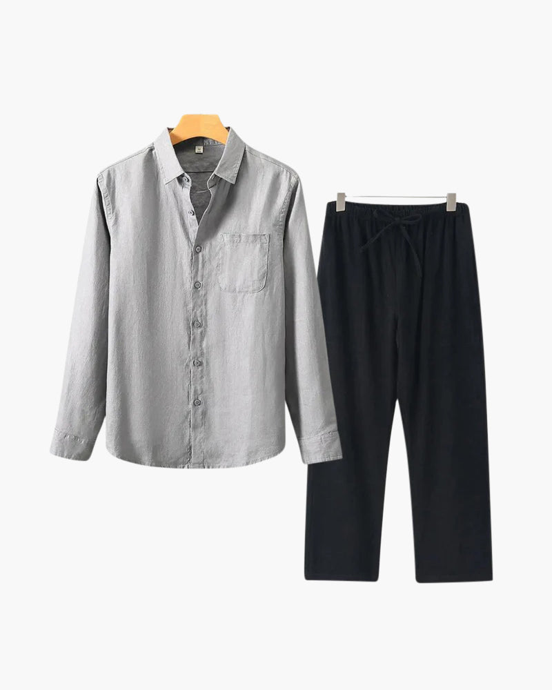 Conjunto de lino Old Money (manga larga)