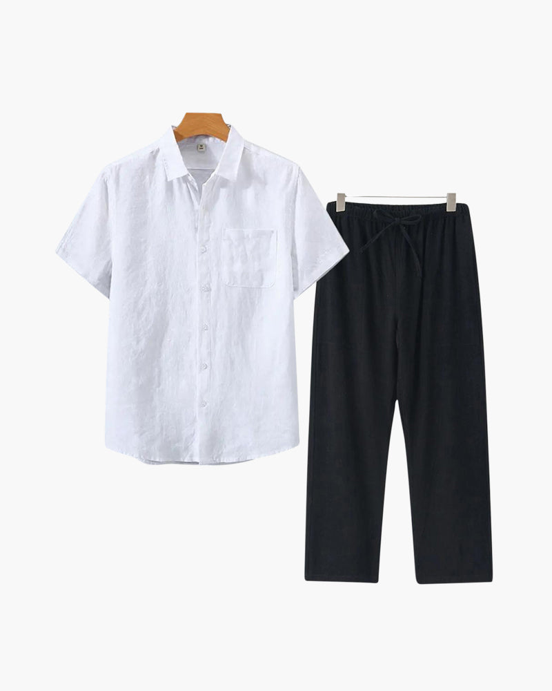 Conjunto de lino Old Money (manga corta)