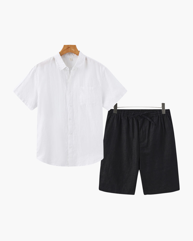 Conjunto de lino Old Money (pantalones cortos)
