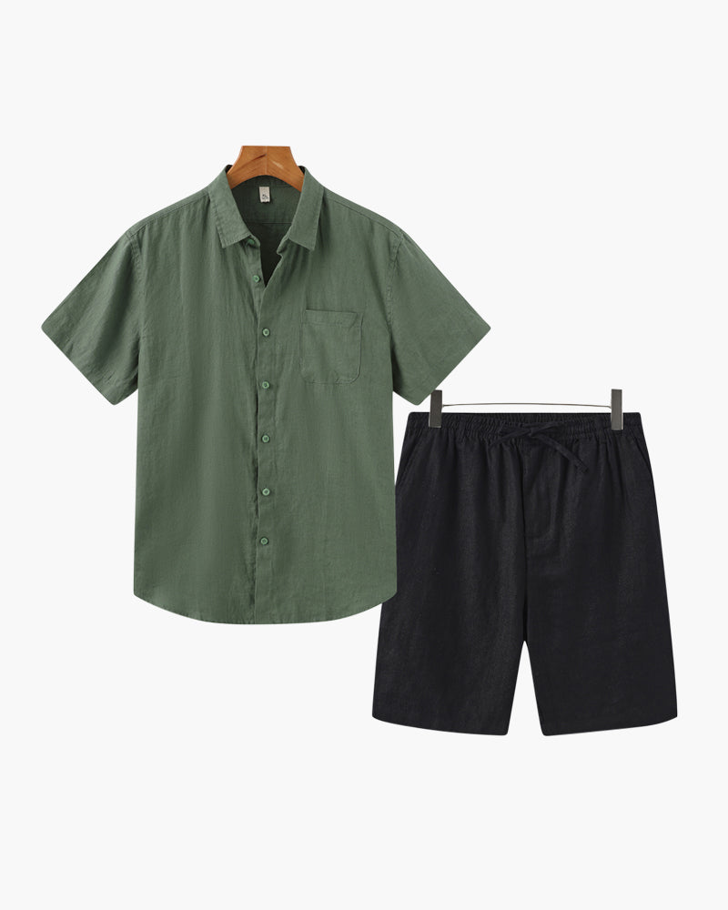 Conjunto de lino Old Money (pantalones cortos)
