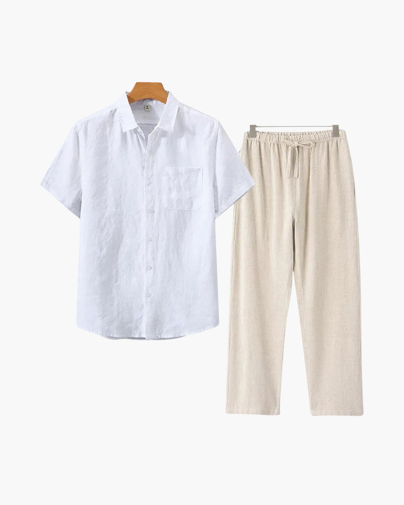 Conjunto de lino Old Money (manga corta)