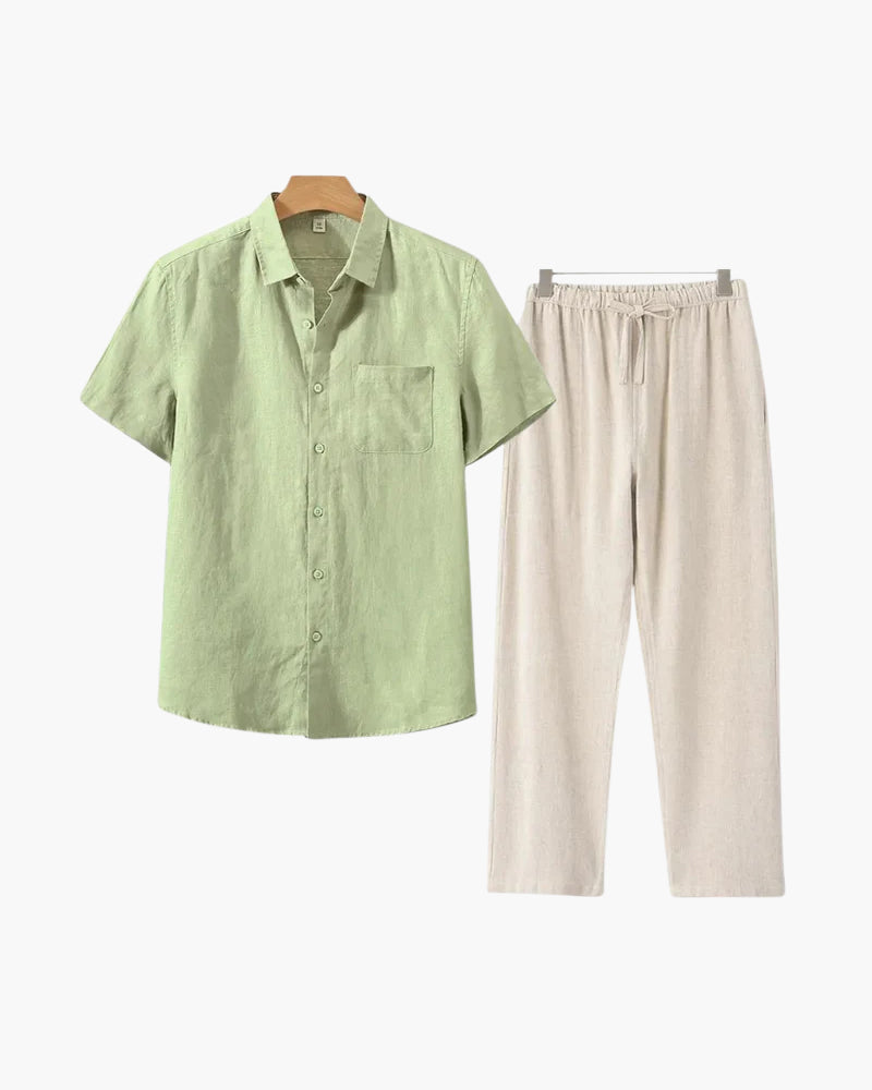 Conjunto de lino Old Money (manga corta)