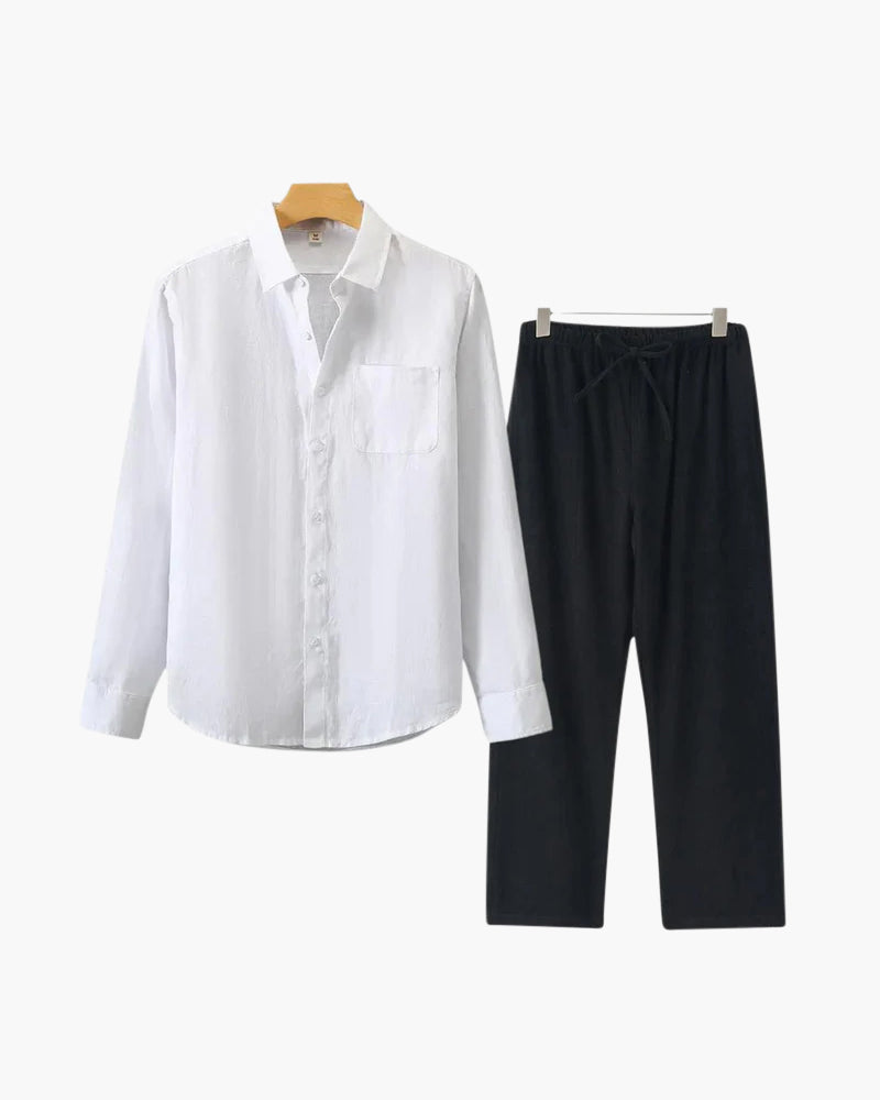 Conjunto de lino Old Money (manga larga)